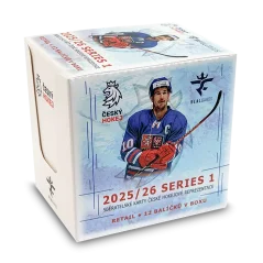 Český hokej 2025/26 Series 1 Retail Box s 72 hokejovými kartami české reprezentace.