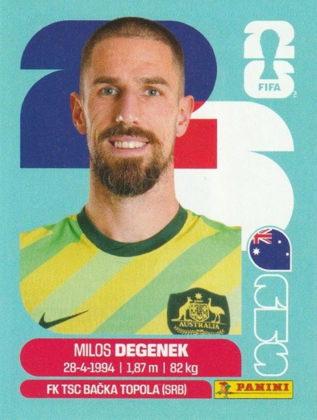 MILOS DEGENEK 2026 Panini FIFA World Cup Stickers