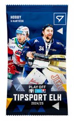 Hobby balíček hokejových karet Tipsport ELH 2024/25 Play Off – 5 karet, včetně speciálních a limitovaných edic