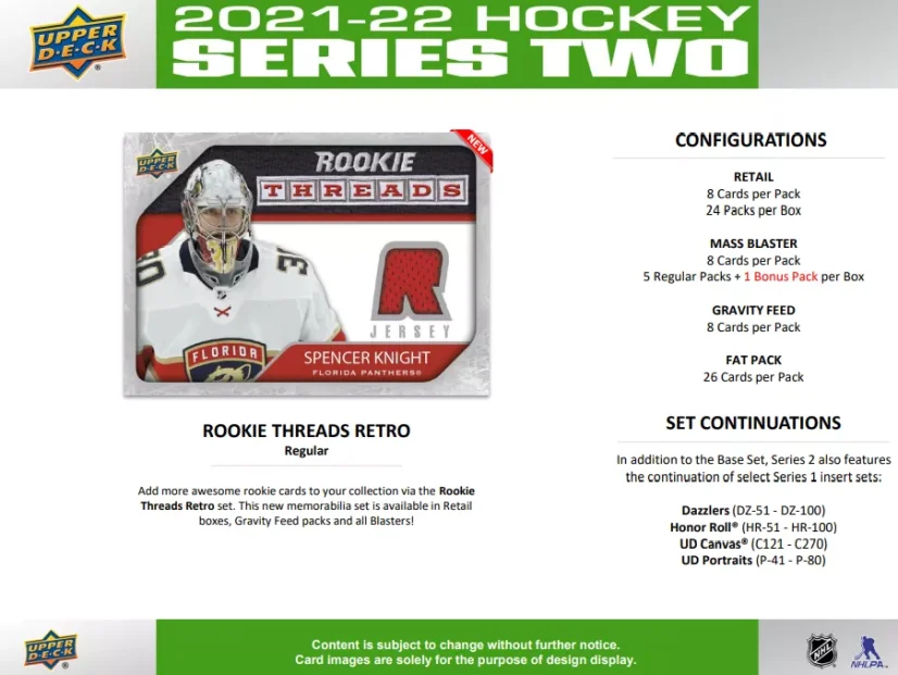 2021-22 Upper Deck Series 2 Hockey Tin Box
