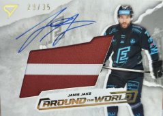 JANIS JAKS 2025/2026 Sportzoo Serie 1 Around the World Gold AUTO Flag 29/35