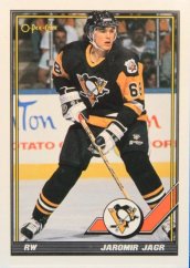 Sběratelská hokejová karta JAROMÍR JÁGR 1991-92 O-Pee-Chee. Originální produkt O-Pee-Chee