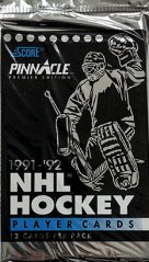 1991-92 Pinnacle EN balíček hokejových karet – anglická edice s nováčky a hvězdami NHL v prémiové kvalitě