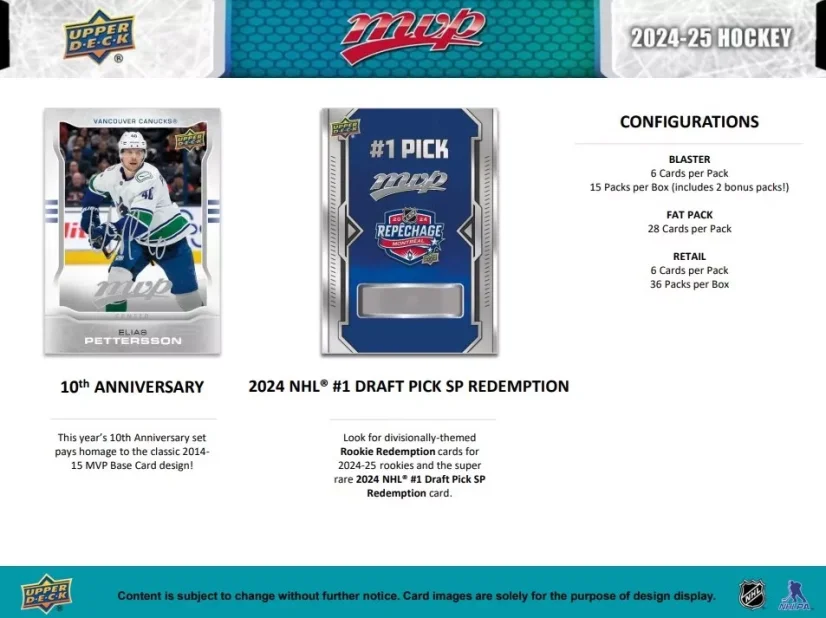 2024-25 Upper Deck MVP Hockey Blaster Box