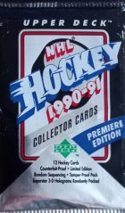 1990-91 Upper Deck Series 1 EN balíček – anglická verze prvního ročníku NHL karet s nováčkem Jaromírem Jágrem