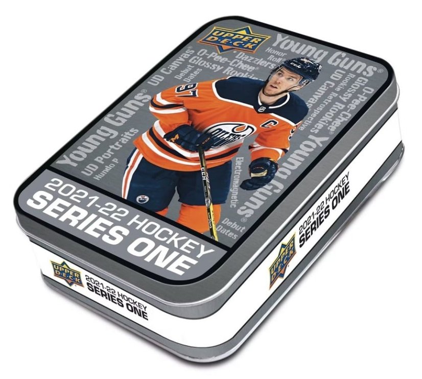 2021-22 Upper Deck Series 1 Hockey Tin Box – hlavní produktová fotografie