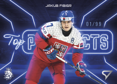 JAKUB FIBIGR 2026 Hokejové Česko SportZoo Top Prospect Neon Blue 23/99