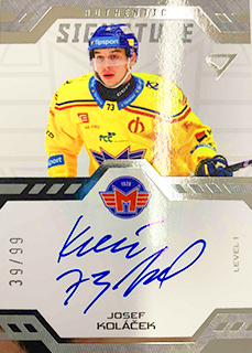 Josef Koláček – SportZoo Tipsport ELH 2024-25 Série II Authentic Signature 39/99 – podpisová karta hráče HC Motor České Budějovice