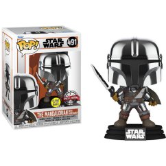 Funko Pop! Star Wars The Mandalorian With Darksaber GITD 491