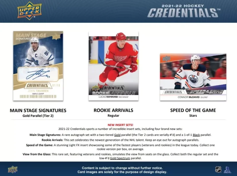 2021-22 Upper Deck Credentials Hockey Hobby Box