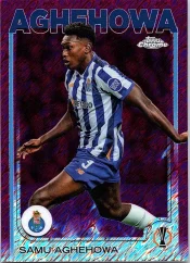 SAMU AKHEHOWA 2024-25 Topps Chrome UEFA Club Competitions Magenta Shimmer 64/75