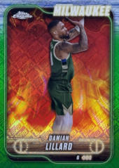 DAMIAN LILLARD 2024-25 Topps Chrome Refractor Green