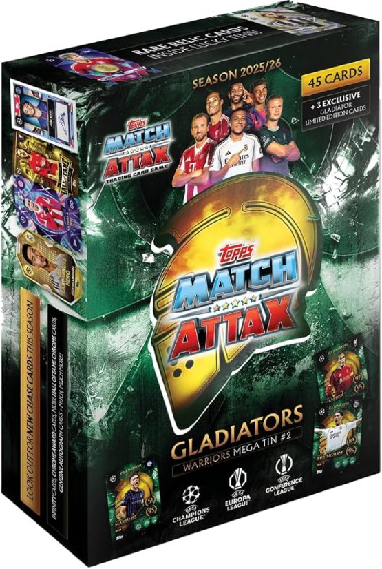 2025–26 Topps Match Attax UEFA Mega Tin – Gladiators 2: Warriors 2025–26 Topps Match Attax UEFA Mega Tin – Gladiators 2: Warriors